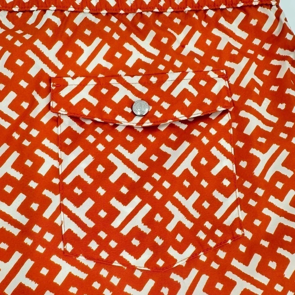 Lands’ End Men’s Stylish Orange Swim Shorts New Lined w/Pockets Swim Size 42